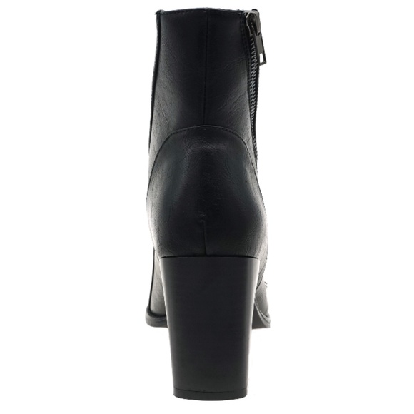 Black Square Toe Ankle Boots  Zipper- New Sizes - Picture 3 of 5